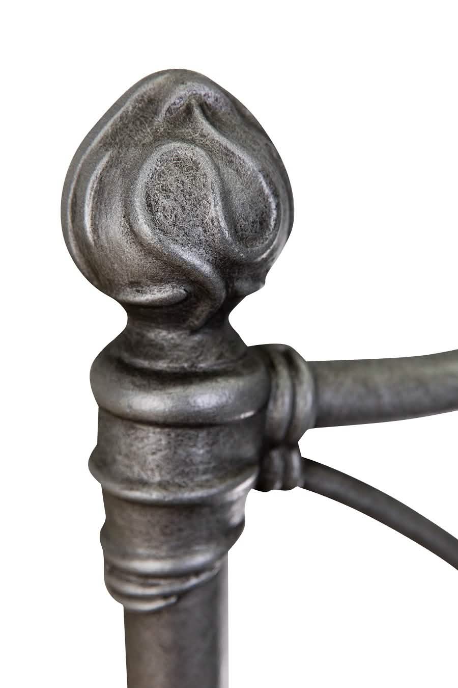 Morsley Bed in Silver Bisque metal finish