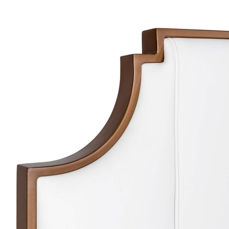 Spencer Bed in Opaque Copper metal finish & Aspen Pure White vinyl