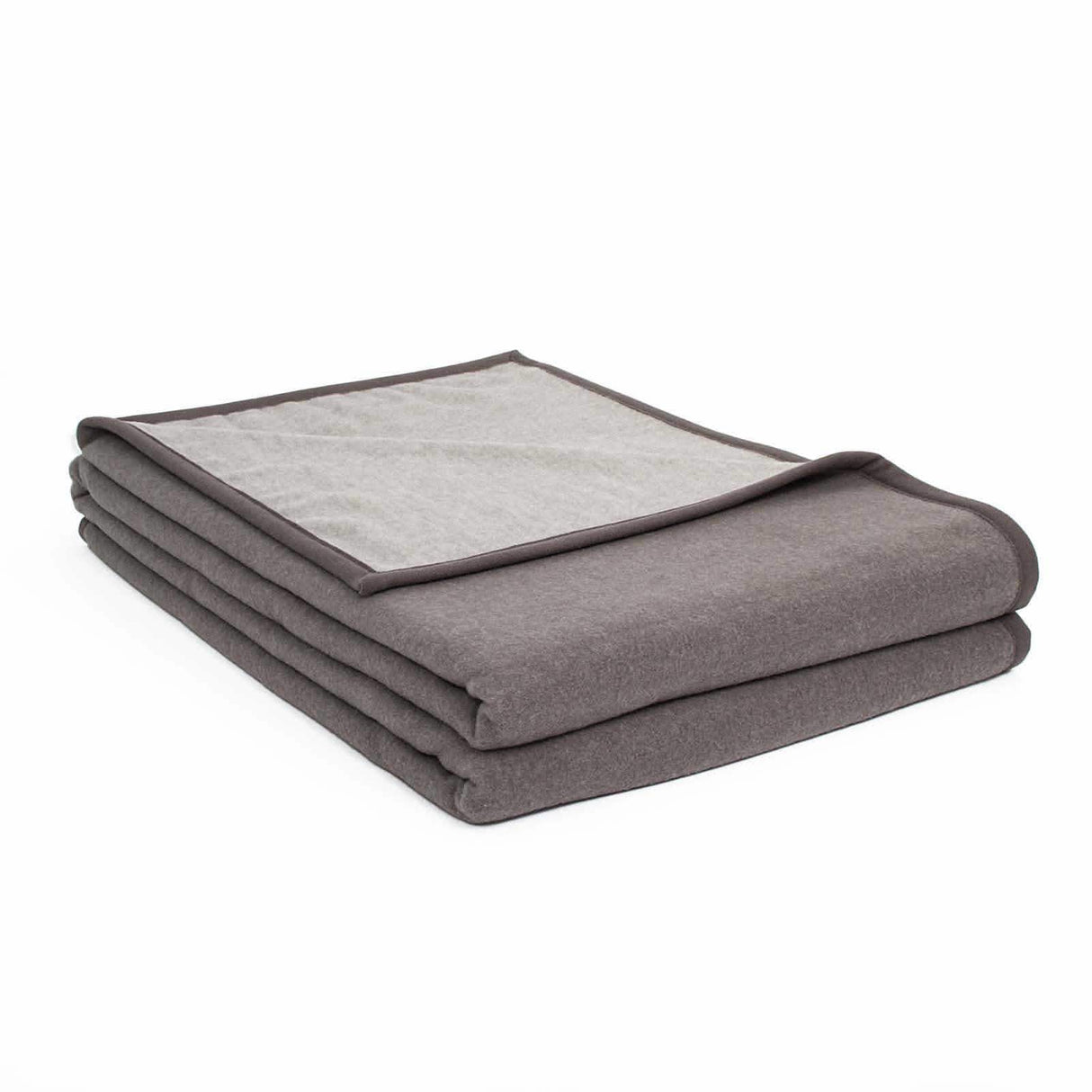 Camargue Blanket in Anthracite / Gris Moyen (double-face) by Brun de Vian-Tiran of France @ TMASC in Canada