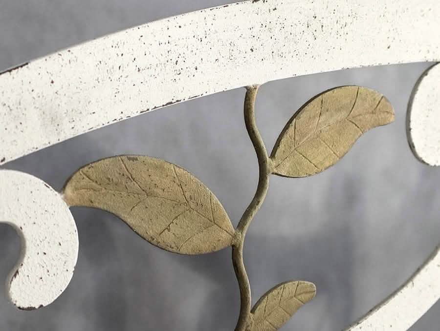 Laurel Bed in Vintage White metal finish