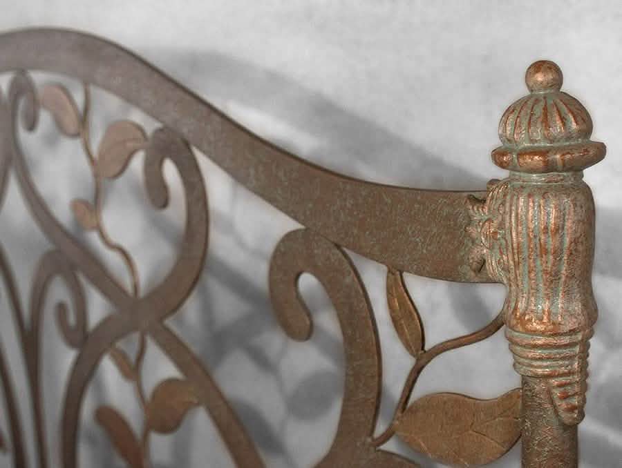 Laurel Bed in Textured Copper Moss metal finish