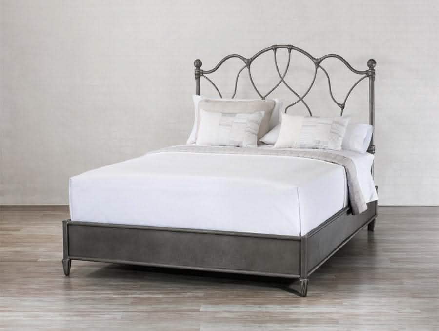 Morsley Bed in Silver Bisque metal finish