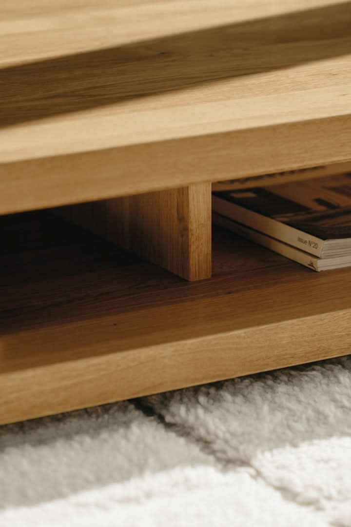 TEAM 7 c3 coffee table in natural oak. photo: TEAM 7 - Available in Canada at The Mattress & Sleep Co.