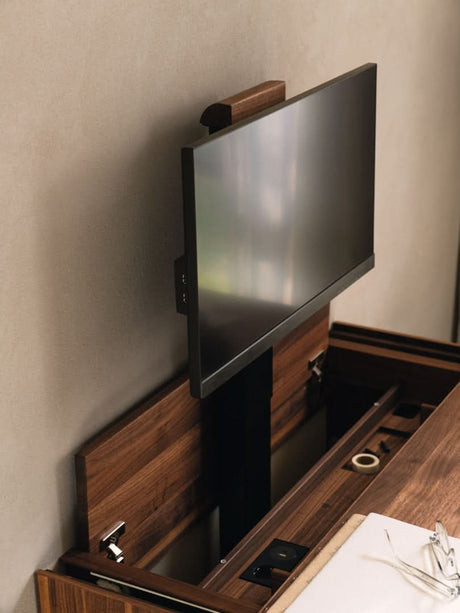 TEAM 7 filigno writing desk in walnut. photo: TEAM 7 - Available in Canada at The Mattress & Sleep Co.