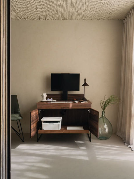 TEAM 7 filigno writing desk in walnut. photo: TEAM 7 - Available in Canada at The Mattress & Sleep Co.