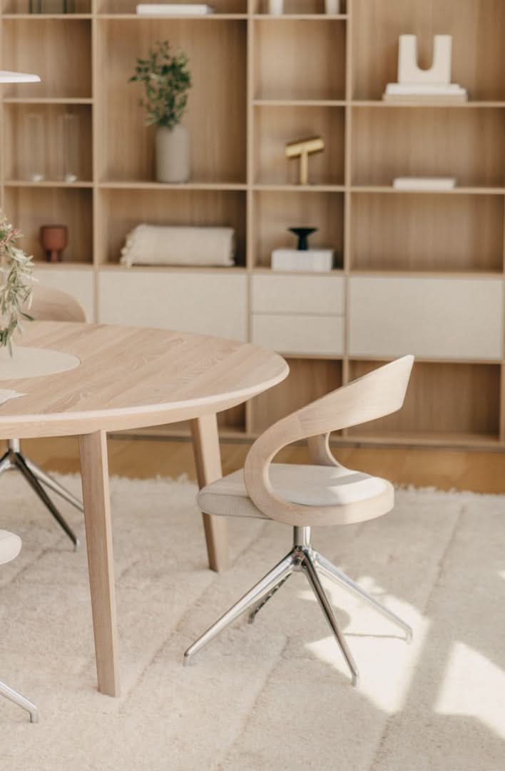 TEAM 7 miró table in white oil oak. photo: TEAM 7 - Available in Canada at The Mattress & Sleep Co.