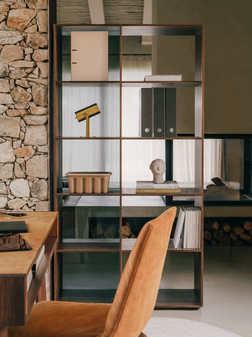 TEAM 7 sol writing desk in walnut + lui chair. photo: TEAM 7 - Available in Canada at The Mattress & Sleep Co.