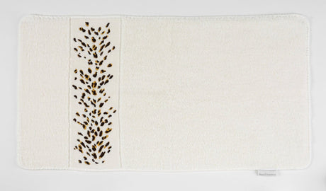 A&H Bengale Hand Towels feature 795 Mustang and 840 Gold embroidery. The base hand towel is 100 White