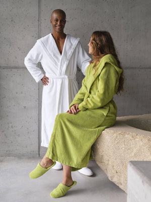 A&H Alex Robes. She's wearing 165 Apple Green and he's wearing 100 White
