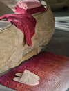Aurore Bath Rug in 514 Baton Rouge. Super Pile Towels in 514 Baton Rouge and 515 Rosette. Comfy Slippers in 610 Nude