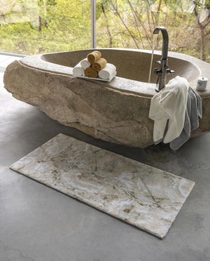 A&H Castello Bath Rug w/ non-slip backing. Available in 3 standard sizes
