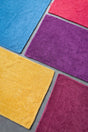 A&H Double Tub Mats (top-to-bottom, left-to-right): 383 Zanzibar, 579 Viva Magenta, 514 Baton Rouge, 830 Banane and 514 Baton Rouge