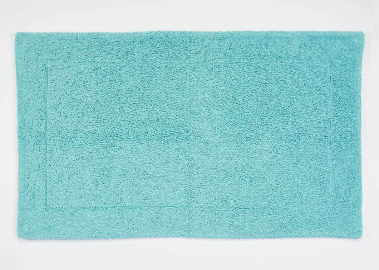 A&H Double Tub Mat - colour 370 Turquoise. 100% Giza Egyptian Cotton Extra-Long Staple