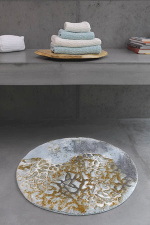 A&H Dune Bath Rug, 33" diameter w/ non-slip backing