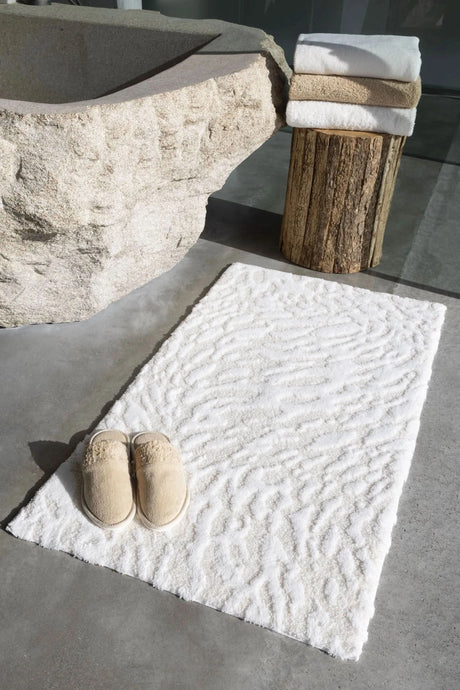 A&H Flow Bath Rug in 103 Ivory, two sizes available