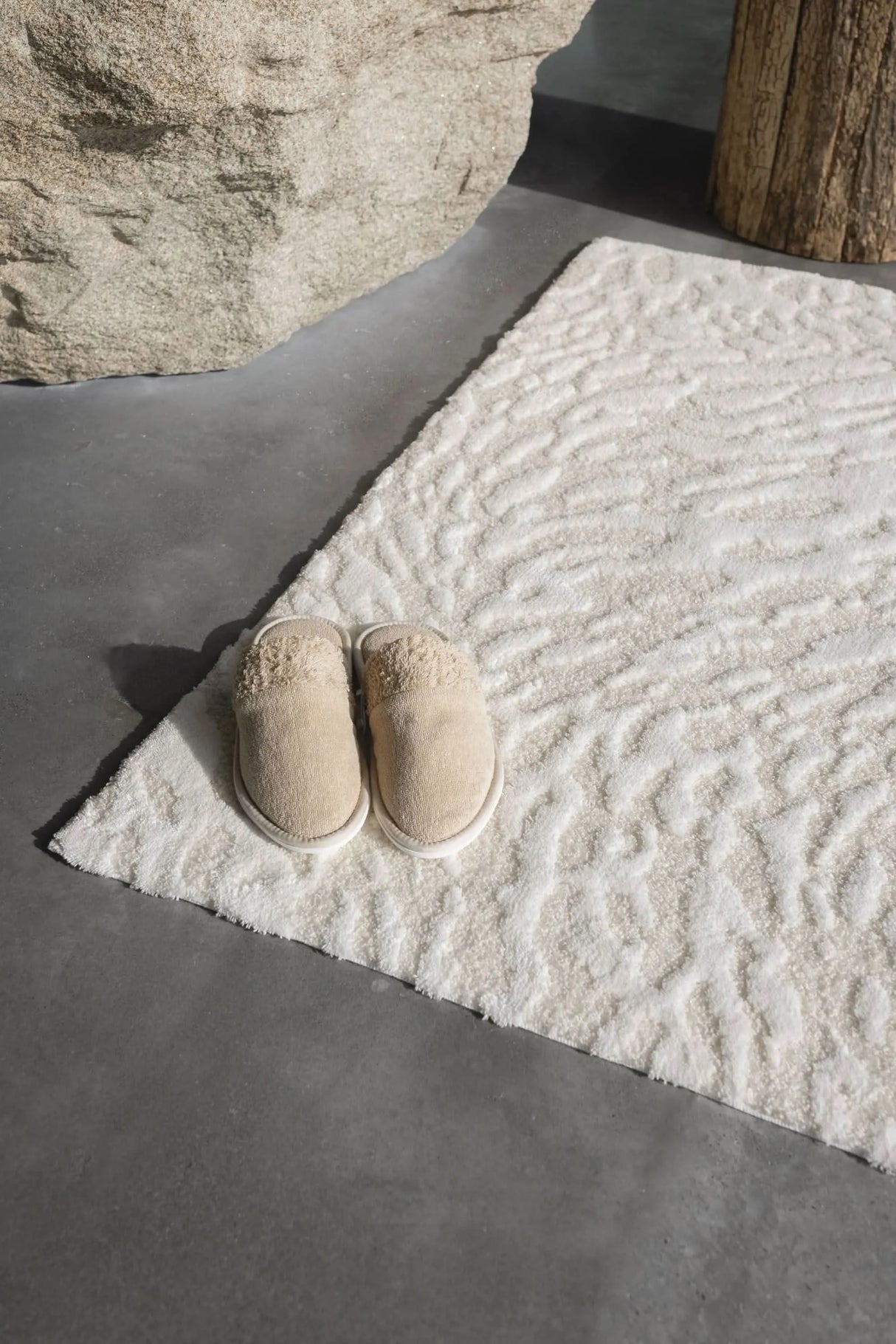 A&H Flow Bath Rug in 103 Ivory, two sizes available