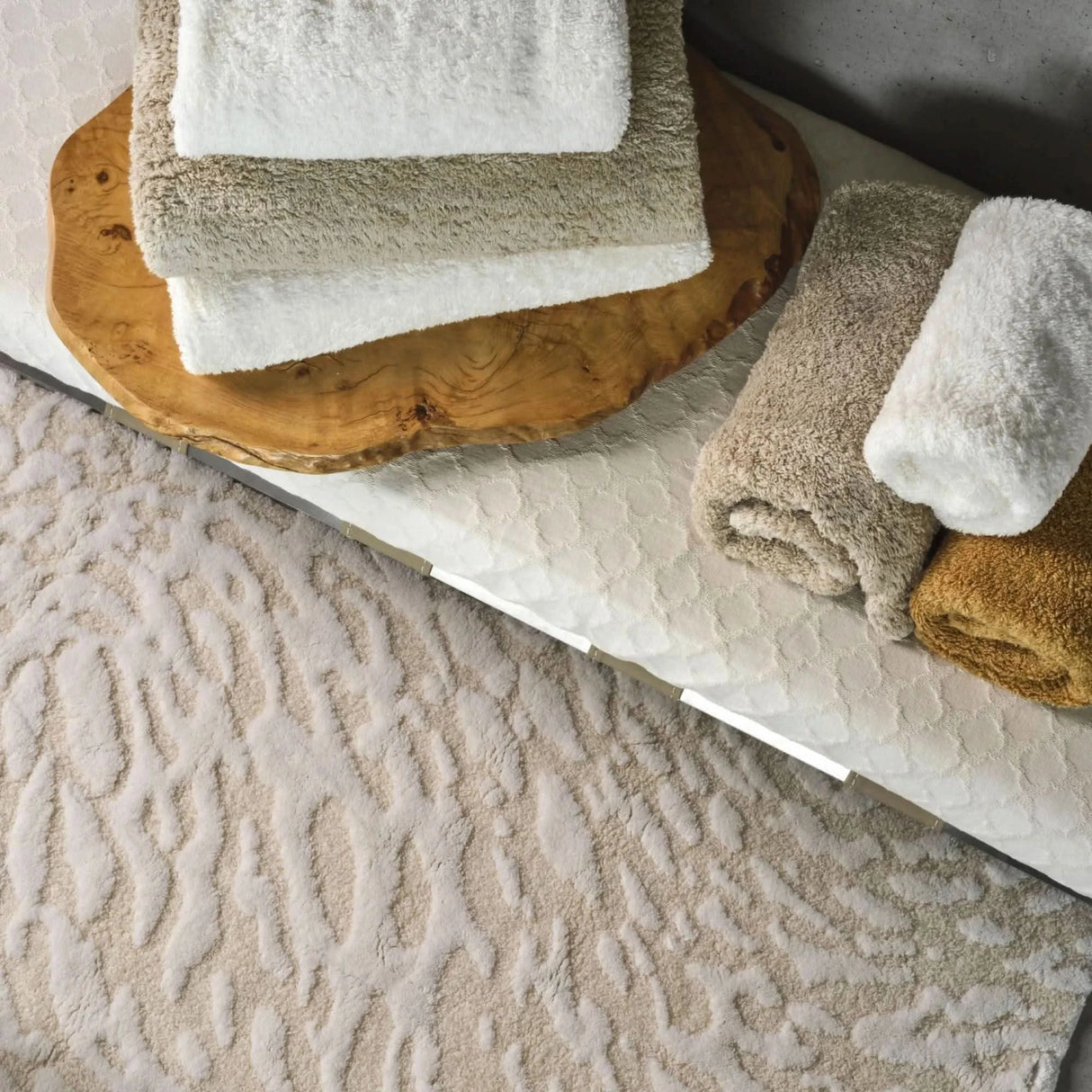 A&H Flow Bath Rug in 103 Ivory, two sizes available