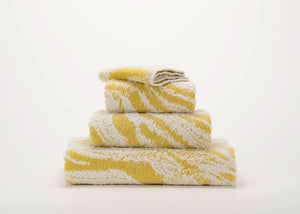 A&H Fogo Towels in 278 Yuzu. Top-to-bottom: Face, Hand, Hair and Bath Towels