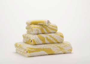 A&H Fogo Towels in 278 Yuzu. Top-to-bottom: Face, Hand, Hair and Bath Towels
