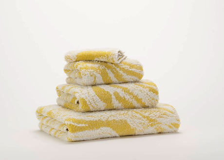 A&H Fogo Towels in 278 Yuzu. Top-to-bottom: Face, Hand, Hair and Bath Towels