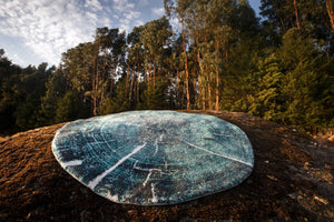 The A&H Fossile Bath Rug is made from 100% Giza Egyptian Cotton Long Staple and is 37" in diameter