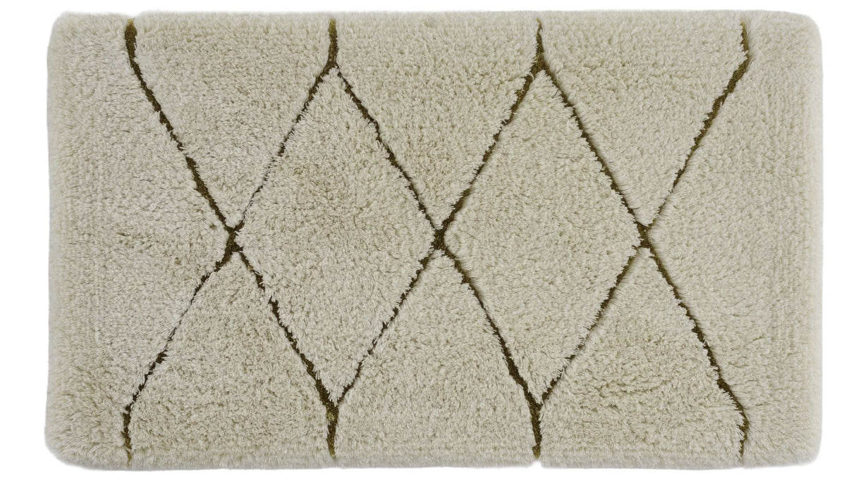 A&H Heritage Bath Rug in 800 Gold. 101 Ecru base + 840 Gold w/ Metallic Lurex Shimmer Highlights