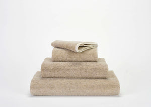 A&H Lino Towels are two-tone, reversible in 101 Ecru and 770 Linen