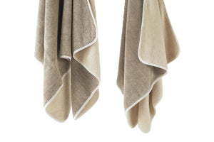 A&H Lino Towels are two-tone, reversible in 101 Ecru and 770 Linen