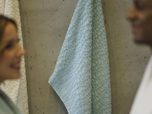 A&H Lodge Towels in 103 Ivory and 235 Ice