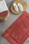 A&H Must Rug in 638 Chili. A&H Super Pile Towels in 103 Ivory & 638 Chili. A&H Lodge Slippers in 103 Ivory