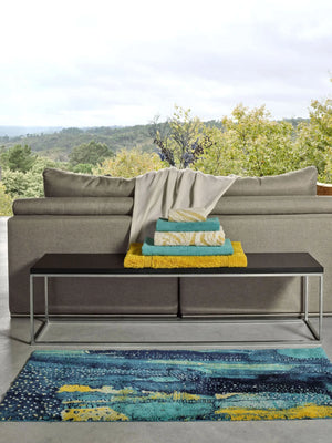 A&H Nereo Bath Rug in 302 Lagoon. 1,900 gsm 27 x 55"