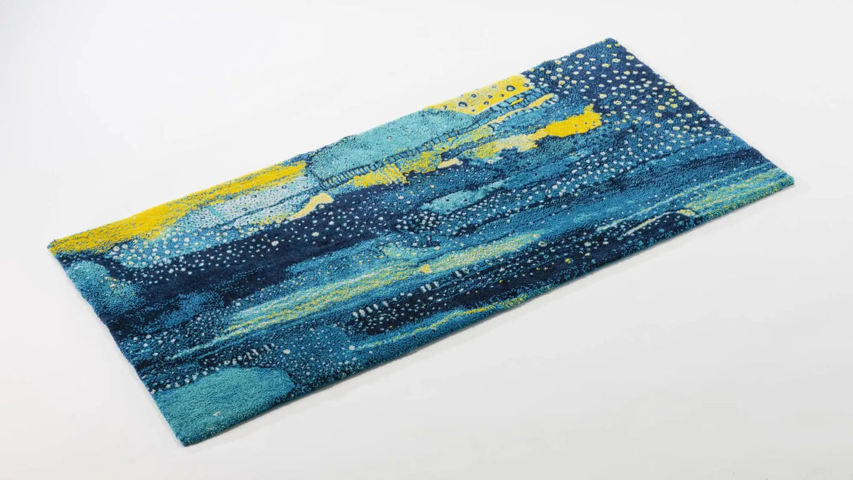 A&H Nereo Bath Rug in 302 Lagoon. 1,900 gsm 27 x 55"