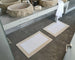 A&H Origine Reversible Bath Rug in 101 Ecru (Border) and 100 White (Inset). 100% Giza Egyptian Cotton Long Staple