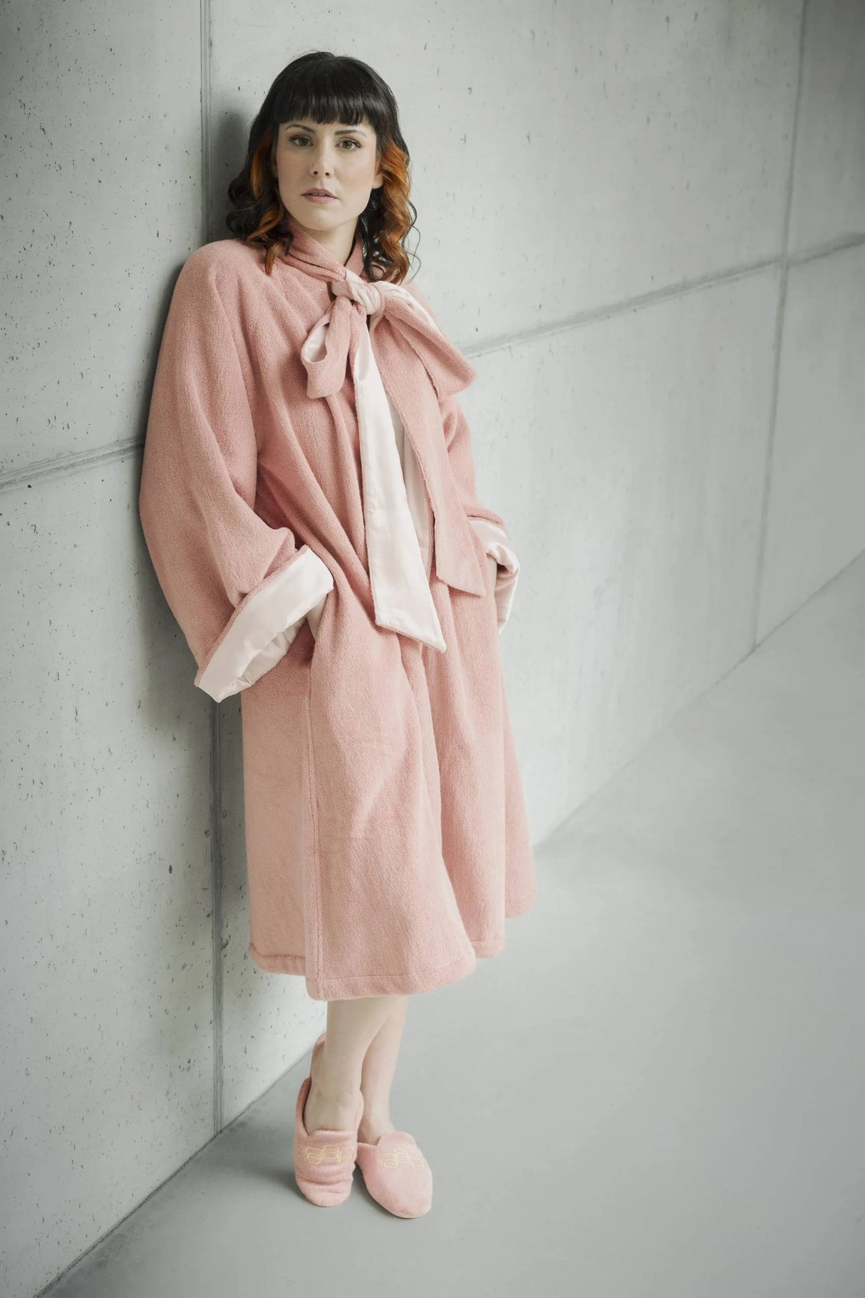 A&H Palacio Robes feature A&H 515 Rosette terry, double-faced with Celso de Lemos Secret sateen. Both fabrics are made from 100% Giza Egyptian Cotton Extra-Long Staple