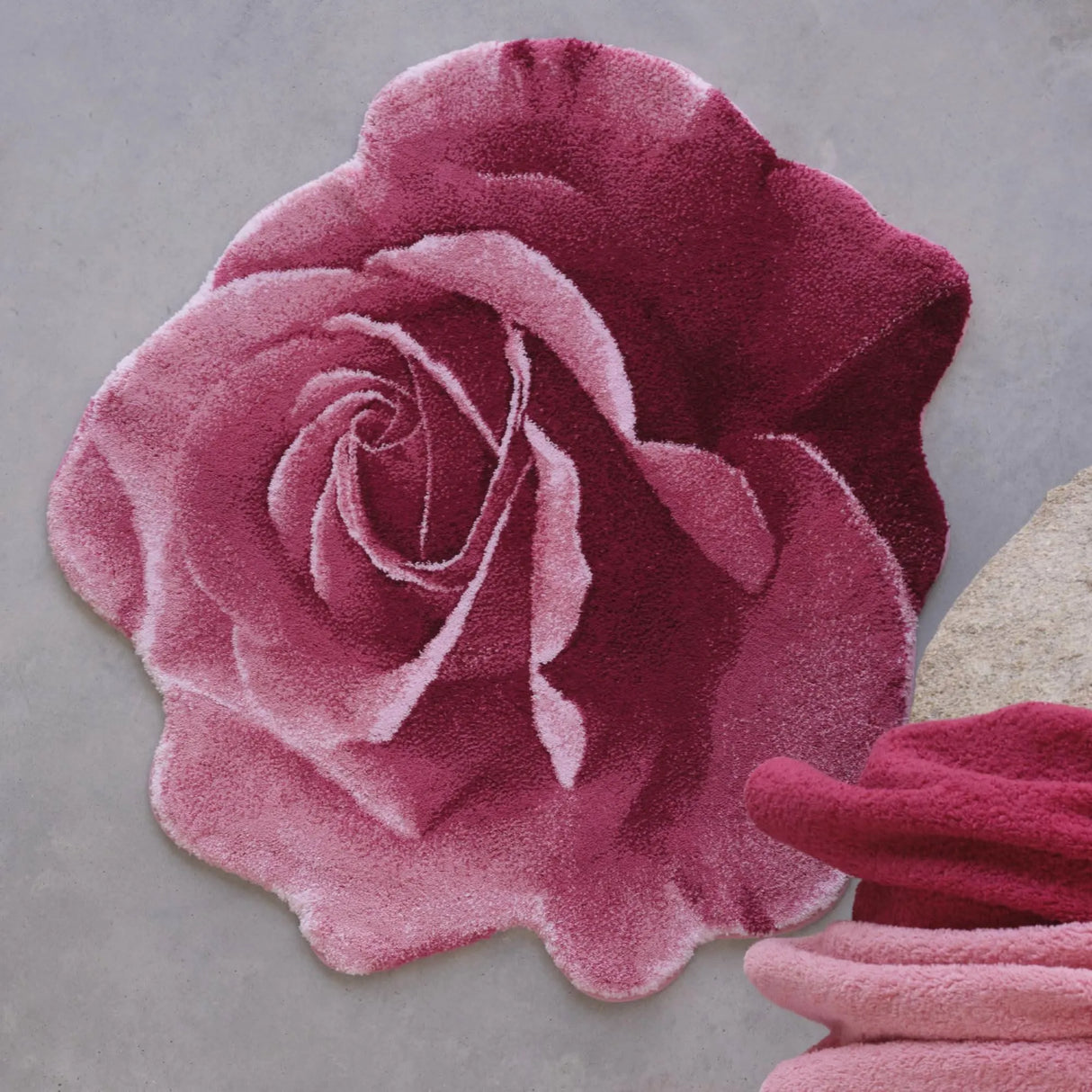 A&H Passion Bath Rug in 573 Flamingo. 100% Giza Egyptian Cotton Long Staple