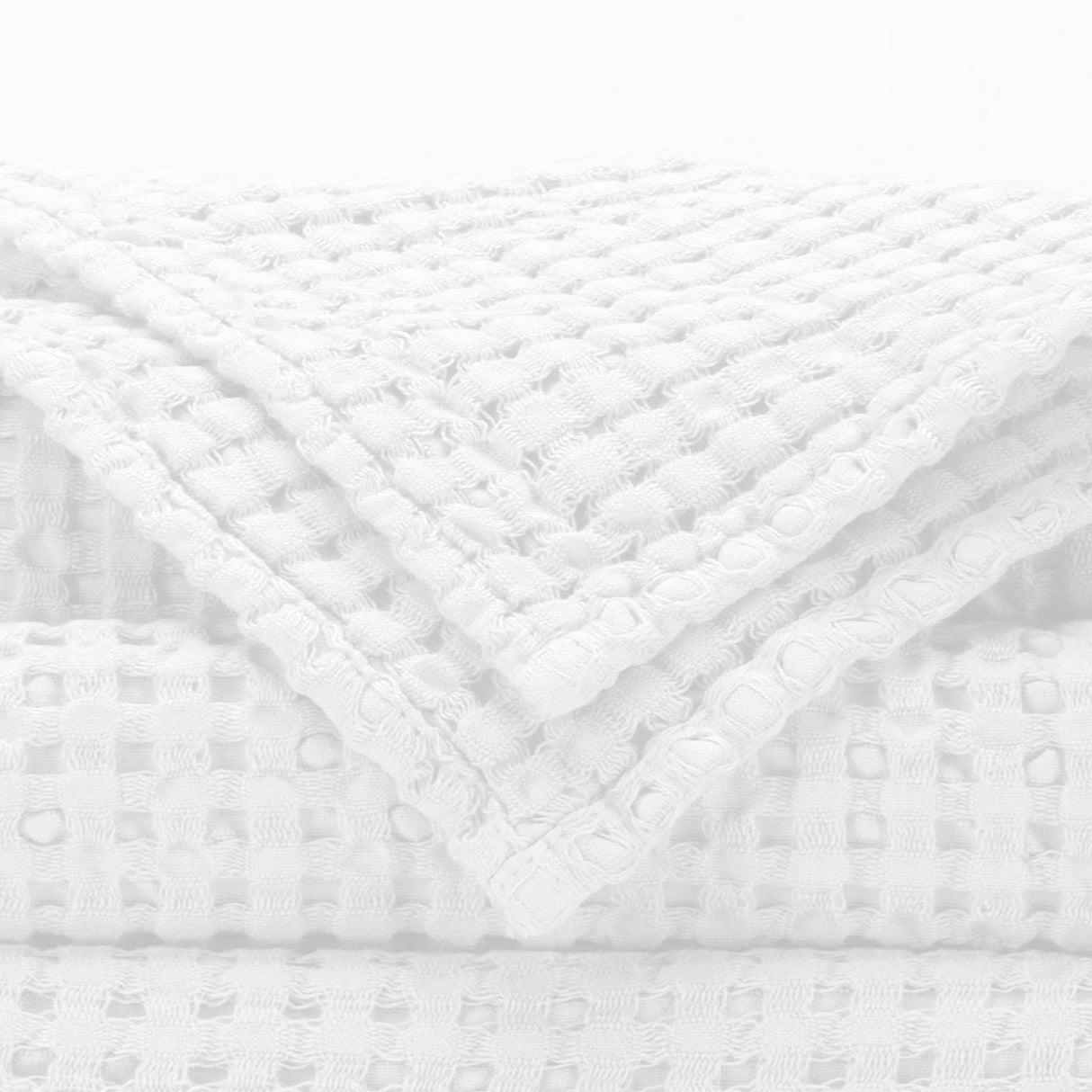 A&H Pousada Waffle Towels in 100 White