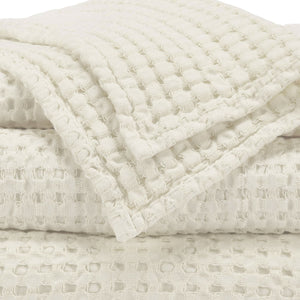 A&H Pousada Waffle Towels in 103 Ivory