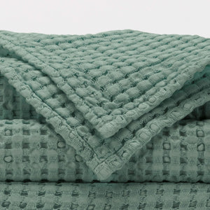 A&H Pousada Waffle Towels in 280 Evergreen