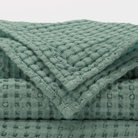 A&H Pousada Waffle Towels in 280 Evergreen