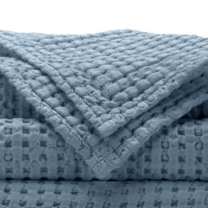 A&H Pousada Waffle Towels in 306 Bluestone