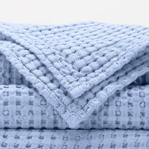 A&H Pousada Waffle Towels in 330 Powder Blue