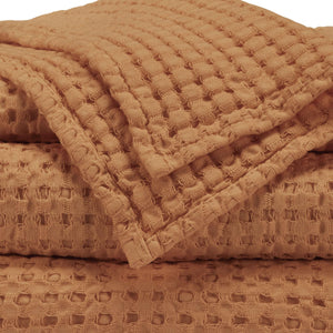 A&H Pousada Waffle Towels in 737 Caramel