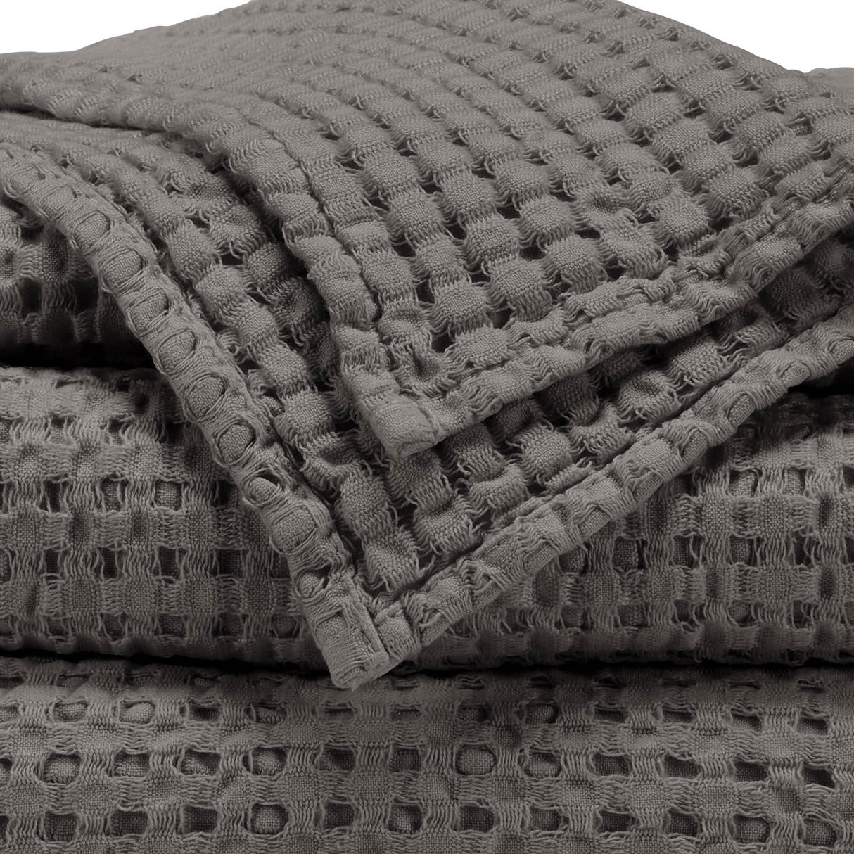 A&H Pousada Waffle Towels in 920 Gris
