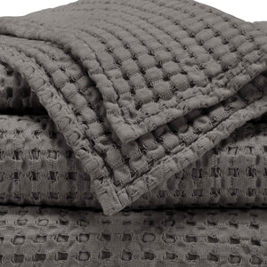A&H Pousada Waffle Towels in 920 Gris