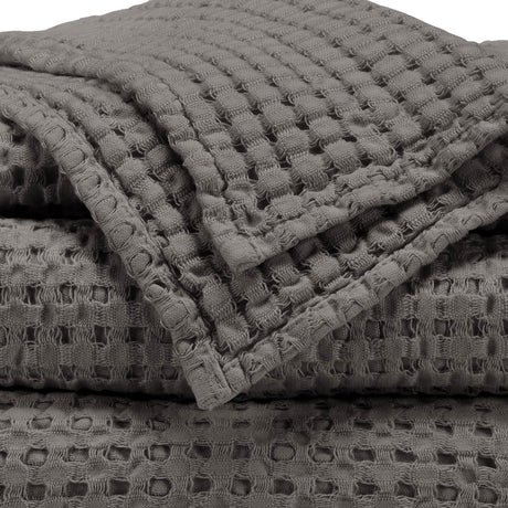 A&H Pousada Waffle Towels in 920 Gris