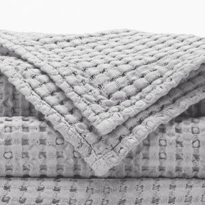 A&H Pousada Waffle Towels in 992 Platinum
