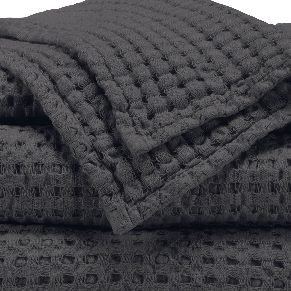 A&H Pousada Waffle Towels in 997 Volcan