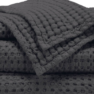 A&H Pousada Waffle Towels in 997 Volcan