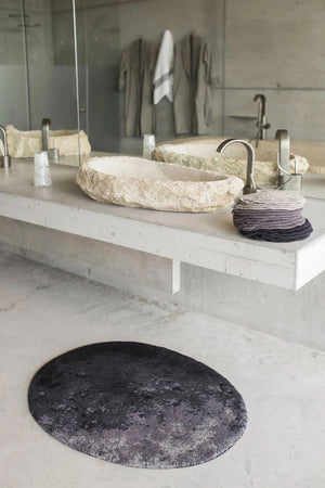 A&H Stone Bath Rug in 990 Black, 27 x 35" | 70 x 90 cm