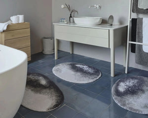 A&H Stone Bath Rugs in 993 Metal. Crafted from 100% Giza Egyptian Cotton Long Staple